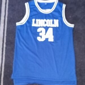 Men's XL Blue "Lincoln 34"(Jesus Shuttlesworth)Basketball Jersey